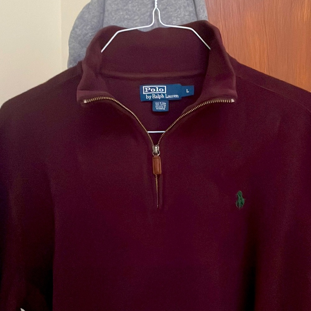 Polo Ralph Lauren, quarter zip sweater, size large, excellent condition